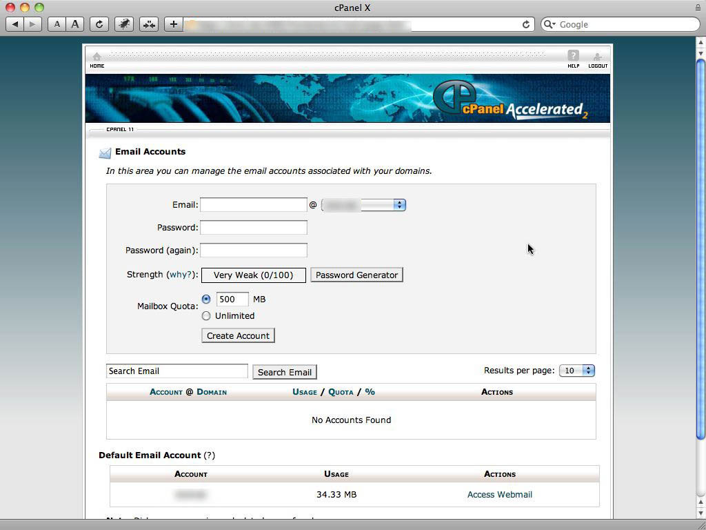 CPanel 11 x Administrative Control Panel Michigan Professional Web 